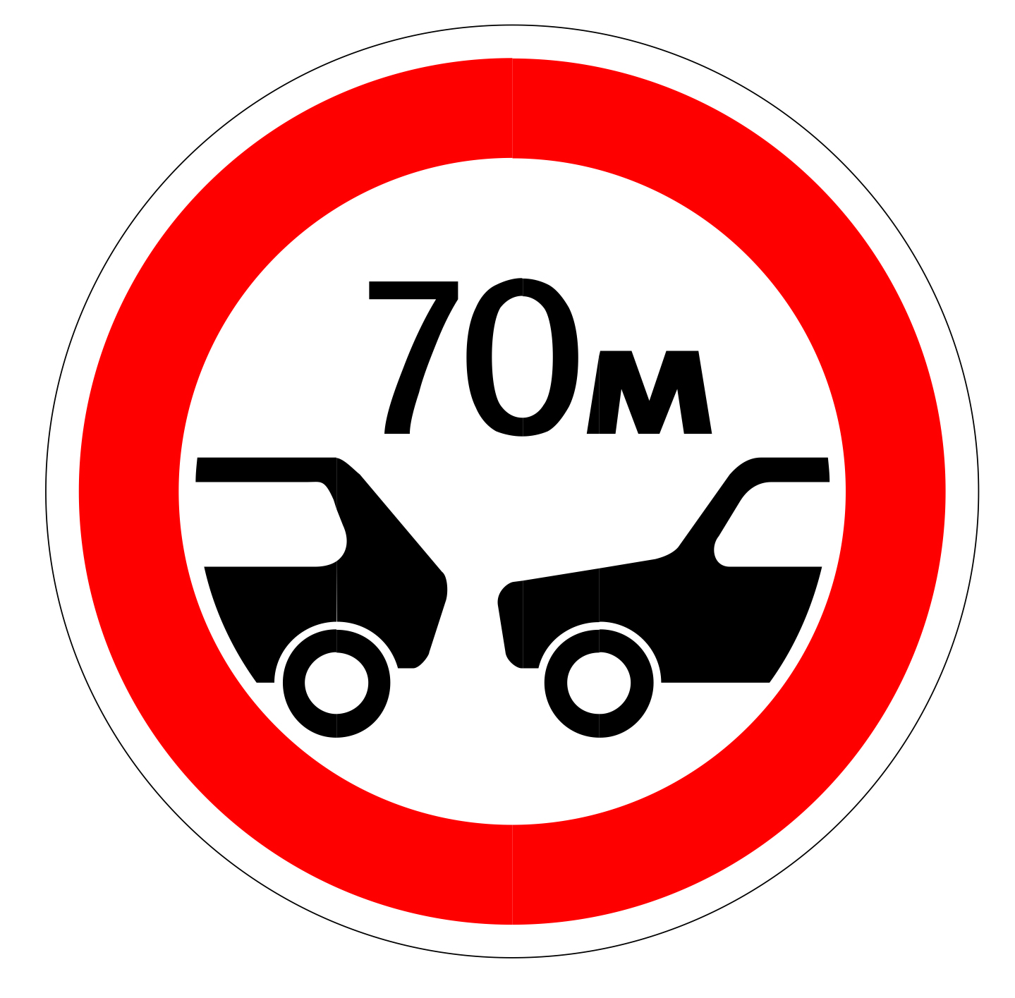Дорожный знак 3.16 ограничение минимальной дистанции